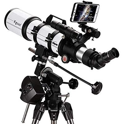 YangRy Télescope pour enfants et adultes débutants en astronomie, télescope réfracteur pour astronomie, télescope portable avec trépied, film vert multicouche, 80AZ YangRy Télescope pour enfants et adultes débutants en astronomie, télescope réfracteur pour astronomie, télescope portable avec trépied, film vert multicouche, 80AZ
