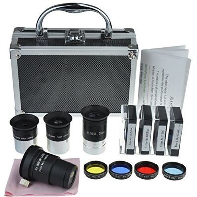 SOLOMARK Kit d'accessoires pour télescope astronomique – Étui d'accessoires pour télescope avec ensemble d'oculaires Plossl, ensemble de filtres, 2 lentilles de Barlow (astronomes débutants et SOLOMARK Kit d'accessoires pour télescope astronomique – Étui d'accessoires pour télescope avec ensemble d'oculaires Plossl, ensemble de filtres, 2 lentilles de Barlow (astronomes débutants et