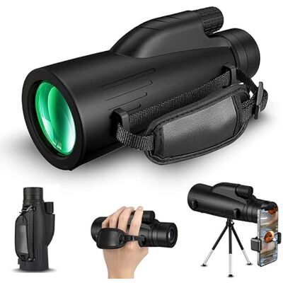 NKMWL Télescope monoculaire 12 x 50 avec support de smartphone et trépied pour adultes et enfants, haute puissance Bak4 Prisme monoculaire étanche pour la chasse, le camping, l'observation des oiseaux, la randonnée, le tourisme NKMWL Télescope monoculaire 12 x 50 avec support de smartphone et trépied pour adultes et enfants, haute puissance Bak4 Prisme monoculaire étanche pour la chasse, le camping, l'observation des oiseaux, la randonnée, le tourisme