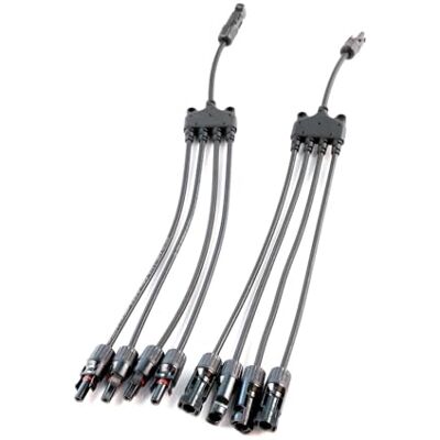 Offgridtec Lot de 4 connecteurs en T pour panneaux solaires avec rallonge de câble de 54 cm, 6 mm², verrouillage Snap-In, système Easy-Click, classe de protection IP67, jusqu'à 1000 V DC, pour Offgridtec Lot de 4 connecteurs en T pour panneaux solaires avec rallonge de câble de 54 cm, 6 mm², verrouillage Snap-In, système Easy-Click, classe de protection IP67, jusqu'à 1000 V DC, pour