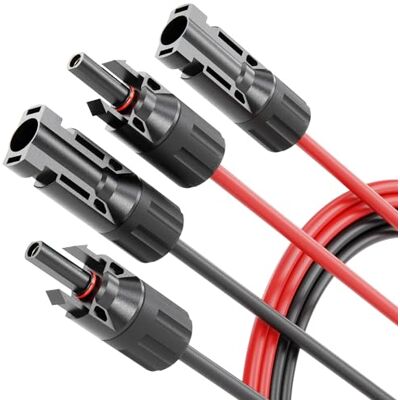ABSINA Lot de 2 câbles solaires 4 mm² H1Z2Z2-K Noir et rouge Câble PV 4 mm² Résistant aux UV Câble photovoltaïque 4 mm Câble d'extension pour centrale de balcon Pour panneau solaire ABSINA Lot de 2 câbles solaires 4 mm² H1Z2Z2-K Noir et rouge Câble PV 4 mm² Résistant aux UV Câble photovoltaïque 4 mm Câble d'extension pour centrale de balcon Pour panneau solaire