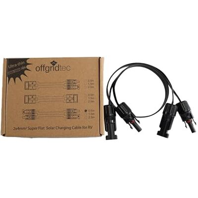 Offgridtec Câble d'extension plat PV vers -PV 4 mm² Câble d'extension solaire super plat avec connecteurs de qualité supérieure Connexion Plug & Play 40 A pour panneaux solaires, stations Offgridtec Câble d'extension plat PV vers -PV 4 mm² Câble d'extension solaire super plat avec connecteurs de qualité supérieure Connexion Plug & Play 40 A pour panneaux solaires, stations