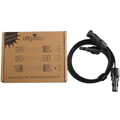 Offgridtec Câble plat PV vers -PV 4 mm² Câble d'extension solaire super plat avec connecteurs de qualité supérieure Connexion Plug & Play 40 A pour panneaux solaires, stations d'alimentation et Offgridtec Câble plat PV vers -PV 4 mm² Câble d'extension solaire super plat avec connecteurs de qualité supérieure Connexion Plug & Play 40 A pour panneaux solaires, stations d'alimentation et