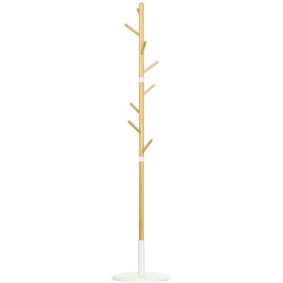 HOMCOM Porte-manteau moderne en bambou avec 8 crochets pour vêtements, porte-manteau d'arbre pour entrée de chambre Ø 37,8 x 175,6 cm naturel HOMCOM Porte-manteau moderne en bambou avec 8 crochets pour vêtements, porte-manteau d'arbre pour entrée de chambre Ø 37,8 x 175,6 cm naturel