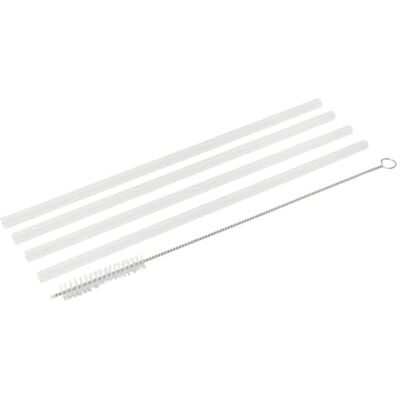 Fackelmann Pailles en plastique réutilisables durables et écologiques avec brosse pour le nettoyage. Passe au lave-vaisselle et idéales pour les fêtes et la maison, blanc, 0,6 x 23 cm, 4 x 1 unités. Fackelmann Pailles en plastique réutilisables durables et écologiques avec brosse pour le nettoyage. Passe au lave-vaisselle et idéales pour les fêtes et la maison, blanc, 0,6 x 23 cm, 4 x 1 unités.