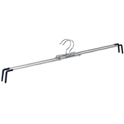WENKO Cintres à pantalons Spiral 50 set de 2 set de 2 cintres pour vêtements, à revêtement antidérapant, jusqu'à la taille 48, Métal chromé, 29-50 x 11.5 x 1.3 cm, Argent brillant WENKO Cintres à pantalons Spiral 50 set de 2 set de 2 cintres pour vêtements, à revêtement antidérapant, jusqu'à la taille 48, Métal chromé, 29-50 x 11.5 x 1.3 cm, Argent brillant
