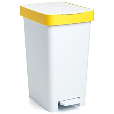 TATAY Poubelle Recyclage à Pédale Smart 25 L, Dimensions 26 x 36 x 47cm Poubelle Smart à Pédale 25 L Compatible Sacs 30 L Sacs Compatibles 30 L Recyclé sans BPA Usage Quotidien, Blanc TATAY Poubelle Recyclage à Pédale Smart 25 L, Dimensions 26 x 36 x 47cm Poubelle Smart à Pédale 25 L Compatible Sacs 30 L Sacs Compatibles 30 L Recyclé sans BPA Usage Quotidien, Blanc