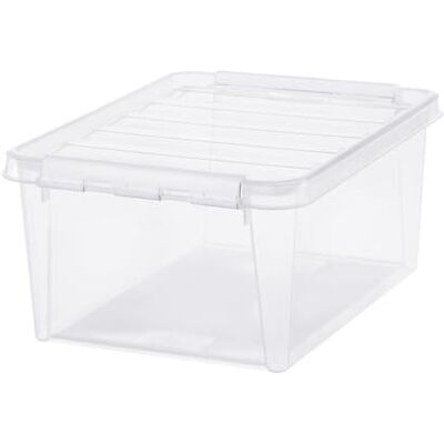 SmartStore 14L Boites Rangement Plastique avec Couvercles Transparentes Emboîtables et Empilables Apte au contact alimentaire, sans BPA Fermeture à Clips L 40 x l 30 x H 18 cm SmartStore 14L Boites Rangement Plastique avec Couvercles Transparentes Emboîtables et Empilables Apte au contact alimentaire, sans BPA Fermeture à Clips L 40 x l 30 x H 18 cm