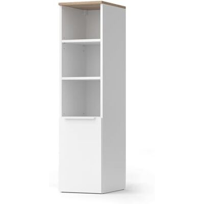 Vicco Armoire universelle "Wido", Blanc/Sonoma, 30.2x120cm avec une porte, adapté au rangement des ustensiles ménagers Vicco Armoire universelle "Wido", Blanc/Sonoma, 30.2x120cm avec une porte, adapté au rangement des ustensiles ménagers