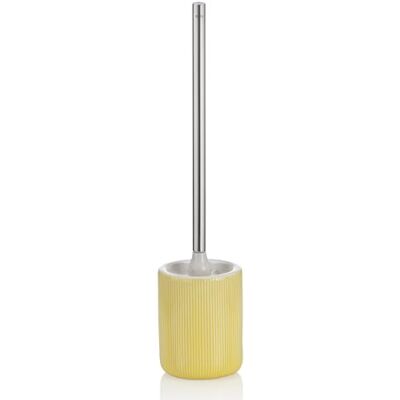 kela AVA Brosse WC avec récipient 44,5 cm avec tête de brosse interchangeable, brosse WC en céramique, poignée en acier inoxydable, jaune kela AVA Brosse WC avec récipient 44,5 cm avec tête de brosse interchangeable, brosse WC en céramique, poignée en acier inoxydable, jaune