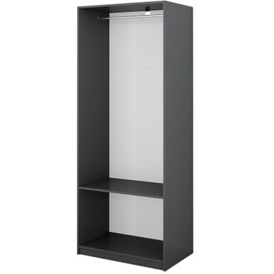 Vicco Armoire à vêtements "Elmo", Anthracite, 80x200cm pour un rangement flexible de différents types de vêtements Vicco Armoire à vêtements "Elmo", Anthracite, 80x200cm pour un rangement flexible de différents types de vêtements