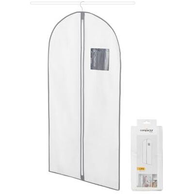 Compactor Housse de protection longue à suspendre pour vêtements taille L Protection pour costume, manteau, robe longue Fermeture éclair Tissu blanc respirant avec bord gris Protection Compactor Housse de protection longue à suspendre pour vêtements taille L Protection pour costume, manteau, robe longue Fermeture éclair Tissu blanc respirant avec bord gris Protection