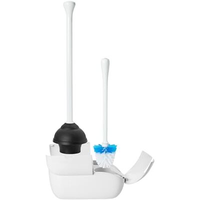 OXO Good Grips Ensemble brosse WC et piston en caoutchouc naturel Blanc OXO Good Grips Ensemble brosse WC et piston en caoutchouc naturel Blanc