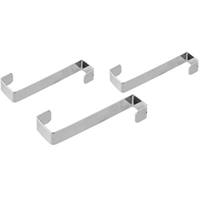 Fackelmann Crochets pour porte/armoire x3 pièces, coloris gris Rangement gain de place, Lot de 3 crochets, Inox 8 cm, Porte ou placard, Serviettes et torchons Fackelmann Crochets pour porte/armoire x3 pièces, coloris gris Rangement gain de place, Lot de 3 crochets, Inox 8 cm, Porte ou placard, Serviettes et torchons