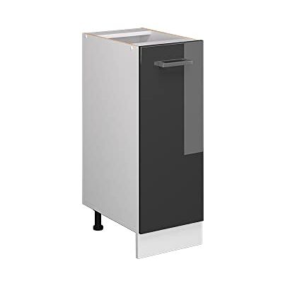 Vicco Meuble bas universel "R-Line", Anthracite Haute brillance, 30cm avec porte, sans PT, pour le rangement des ustensiles ménagers et des produits de nettoyage Vicco Meuble bas universel "R-Line", Anthracite Haute brillance, 30cm avec porte, sans PT, pour le rangement des ustensiles ménagers et des produits de nettoyage