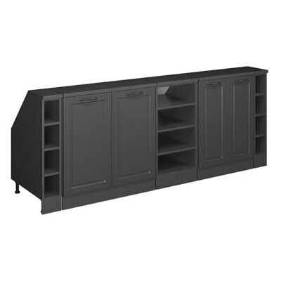Vicco Ensemble de meuble sous pente Rion Anthracite campagne/Anthracite L210 x P60 cm , Lot de 5, gain de place pour les pièces mansardées Vicco Ensemble de meuble sous pente Rion Anthracite campagne/Anthracite L210 x P60 cm , Lot de 5, gain de place pour les pièces mansardées