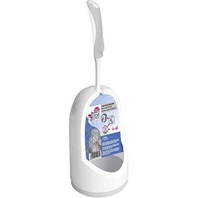 York Bacteria Stop Brosse de toilette, avec nettoyeur de bords, brosse WC, brosse WC, brosse WC, brosse WC hygiénique avec macromolécules de zinc blanc, gris, poignée Bacteria Stop 38 cm York Bacteria Stop Brosse de toilette, avec nettoyeur de bords, brosse WC, brosse WC, brosse WC, brosse WC hygiénique avec macromolécules de zinc blanc, gris, poignée Bacteria Stop 38 cm