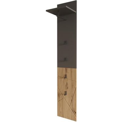 Vicco Portemanteau mural "Irma", Anthracite/Artisan, 31x160cm convient pour le rangement et l’organisation dans l’entrée Vicco Portemanteau mural "Irma", Anthracite/Artisan, 31x160cm convient pour le rangement et l’organisation dans l’entrée
