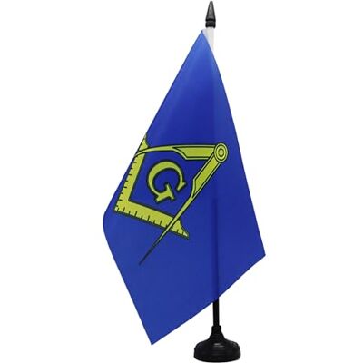 AZ FLAG Drapeau de Table Franc-maçonnerie bleu et jaune 21x14 cm Usage intérieur Drapeau de bureau finition cousue et bords renforcés avec mât en plastique et socle en plastique AZ FLAG Drapeau de Table Franc-maçonnerie bleu et jaune 21x14 cm Usage intérieur Drapeau de bureau finition cousue et bords renforcés avec mât en plastique et socle en plastique