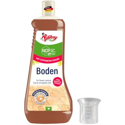 Poliboy Nettoyant universel pour sols tels que le carrelage, le stratifié et le vinyle – Nettoyage en profondeur sans traces avec parfum frais – 1 x 1 l – Avec gobelet doseur Poliboy Nettoyant universel pour sols tels que le carrelage, le stratifié et le vinyle – Nettoyage en profondeur sans traces avec parfum frais – 1 x 1 l – Avec gobelet doseur