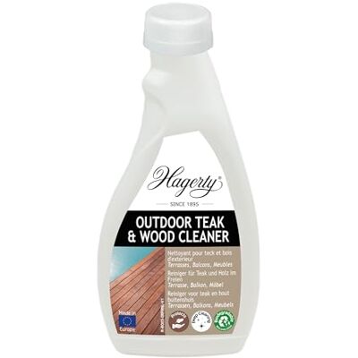 Hagerty Nettoyant pour teck et bois extérieur I Nettoyage incolore de la saleté et des taches tenaces pour bois de teck et autres types de bois I Conserve l'aspect mat naturel du bois I Concentré 500 Hagerty Nettoyant pour teck et bois extérieur I Nettoyage incolore de la saleté et des taches tenaces pour bois de teck et autres types de bois I Conserve l'aspect mat naturel du bois I Concentré 500