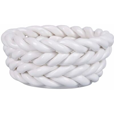 Tivoli Lot de 4 paniers multifonctions en céramique, blanc, 4 tons Tivoli Lot de 4 paniers multifonctions en céramique, blanc, 4 tons