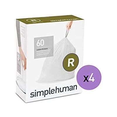 simplehuman Code R Sacs poubelle avec cordon de serrage, 30 litres, blanc, 240 sacs simplehuman Code R Sacs poubelle avec cordon de serrage, 30 litres, blanc, 240 sacs