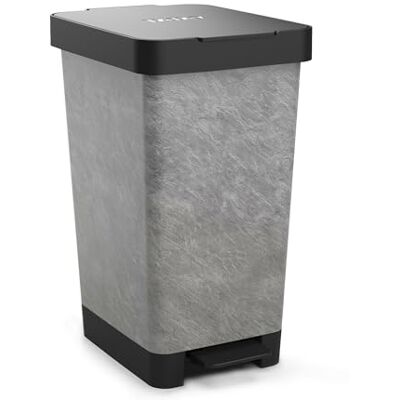 TATAY Poubelle Cuisine avec Pédale Smart Deco 25 L, Compact et Fonctionnel Poubelle Cuisine Pédale 26 x 36 x 47cm Compatible Sacs 30 L Plastique Résistant Usage Intérieur/e, Effet Pierre TATAY Poubelle Cuisine avec Pédale Smart Deco 25 L, Compact et Fonctionnel Poubelle Cuisine Pédale 26 x 36 x 47cm Compatible Sacs 30 L Plastique Résistant Usage Intérieur/e, Effet Pierre