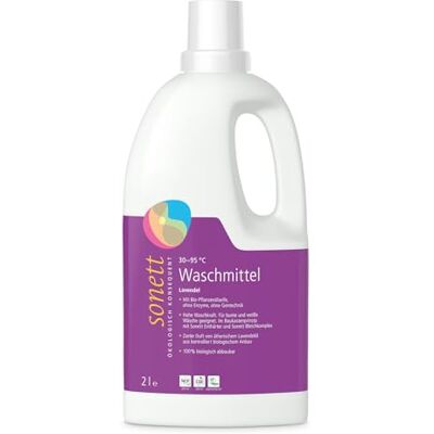 Sonett Lessive pour linge coloré et blanc au savon à l'huile végétale bio Lavande 2000 ml Sonett Lessive pour linge coloré et blanc au savon à l'huile végétale bio Lavande 2000 ml
