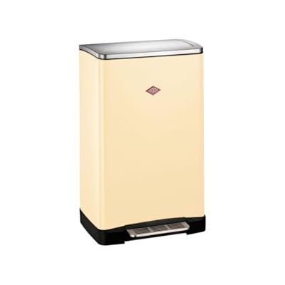 WESCO Poubelle Big Double Boy de couleur amande, tôle d'acier revêtue par pulvérisation, deux inserts séparés de 18 litres en plastique, pédale en acier inoxydable, fixation pour sac poubelle WESCO Poubelle Big Double Boy de couleur amande, tôle d'acier revêtue par pulvérisation, deux inserts séparés de 18 litres en plastique, pédale en acier inoxydable, fixation pour sac poubelle