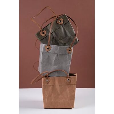 Tivoli Lot de 3 sacs milleusi en simili cuir et papier Tivoli Lot de 3 sacs milleusi en simili cuir et papier