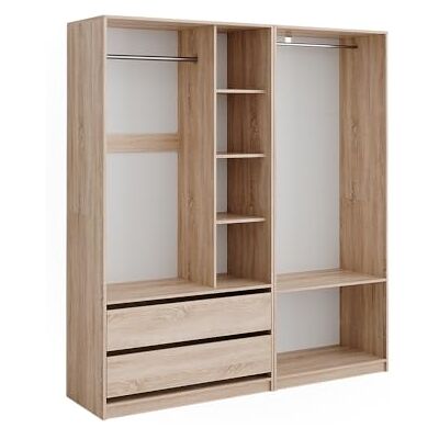 Vicco Armoire à vêtements "Elmo", Sonoma, 180x200cm Lot de 2, pour un rangement flexible de différents types de vêtements Vicco Armoire à vêtements "Elmo", Sonoma, 180x200cm Lot de 2, pour un rangement flexible de différents types de vêtements
