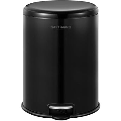 Fackelmann MILANO Pedal-Abfallsammler 3L Black mat – Eleganter Abfalleimer in Schwarz matt, integrierte Beutelhalterung, Geeignet für Bad & Gäste-WC Fackelmann MILANO Pedal-Abfallsammler 3L Black mat – Eleganter Abfalleimer in Schwarz matt, integrierte Beutelhalterung, Geeignet für Bad & Gäste-WC