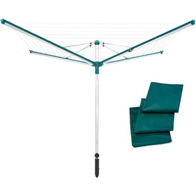 Leifheit Séchoir parapluie Linomatic 500 Deluxe Cover, étendoir parapluie grande surface d'étendage avec douille fixation et housse de protection, séchoir à linge jardin solide et résistant, Easy-lift Leifheit Séchoir parapluie Linomatic 500 Deluxe Cover, étendoir parapluie grande surface d'étendage avec douille fixation et housse de protection, séchoir à linge jardin solide et résistant, Easy-lift
