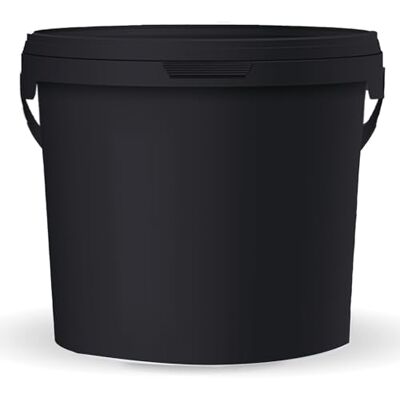 POSH Seau avec Couvercle 3 L, Noir Plastique de Qualité Alimentaire Anti-fuite, Inodore, Robuste et Hermétique, avec Anse POSH Seau avec Couvercle 3 L, Noir Plastique de Qualité Alimentaire Anti-fuite, Inodore, Robuste et Hermétique, avec Anse