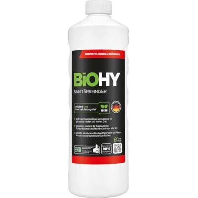 BIOHY Nettoyant et Détergent pour sanitaire (Bouteille de 1l) Concentré de décomposition pour Les sanitaires Laisse Une Odeur agréable et fraîche Extra Forte (Sanitärreiniger) BIOHY Nettoyant et Détergent pour sanitaire (Bouteille de 1l) Concentré de décomposition pour Les sanitaires Laisse Une Odeur agréable et fraîche Extra Forte (Sanitärreiniger)