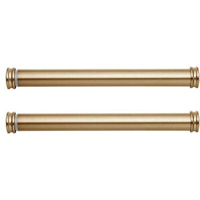 MODE Premium Collection Side Mount 1 1/8" Diameter Curtain Rod Set of Two with Warm Gold End Cap Finials and Steel Wall Mounted 12” to 20” Adjustable Curtain Rods, Warm Gold MODE Premium Collection Side Mount 1 1/8" Diameter Curtain Rod Set of Two with Warm Gold End Cap Finials and Steel Wall Mounted 12” to 20” Adjustable Curtain Rods, Warm Gold