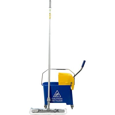 Unger 79078 Kit de nettoyage de sol professionnel avec seau double 15 l, serpillère en microfibre et support pour balai plat Unger 79078 Kit de nettoyage de sol professionnel avec seau double 15 l, serpillère en microfibre et support pour balai plat