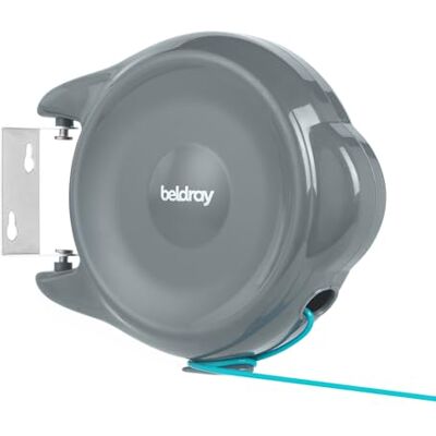 Beldray Retractable Clothesline – 15 Metre Drying Space, Anti-Slack Hook, Pivoting Wall Bracket, Multidirectional Washing Line, Space-Saving, Taut and Secure, LA035815FEU7 Beldray Retractable Clothesline – 15 Metre Drying Space, Anti-Slack Hook, Pivoting Wall Bracket, Multidirectional Washing Line, Space-Saving, Taut and Secure, LA035815FEU7