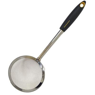 Fackelmann Soft Écumoire en maille d'acier inoxydable et manche en polypropylène au toucher doux, antidérapant et ergonomique, convient pour la friture et le moussage, 30 x 11 x 8 cm, orange et gris, Fackelmann Soft Écumoire en maille d'acier inoxydable et manche en polypropylène au toucher doux, antidérapant et ergonomique, convient pour la friture et le moussage, 30 x 11 x 8 cm, orange et gris,