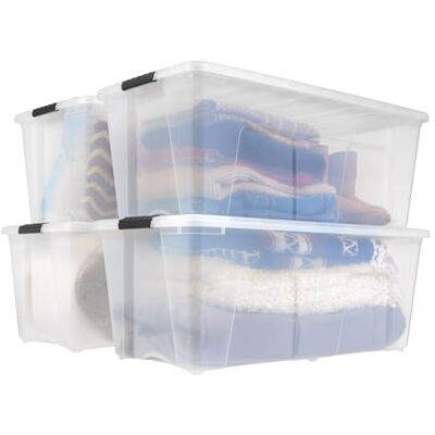 Iris Ohyama , Boite de rangement plastique, Lot de 4, TB-84D, Transparent Iris Ohyama , Boite de rangement plastique, Lot de 4, TB-84D, Transparent