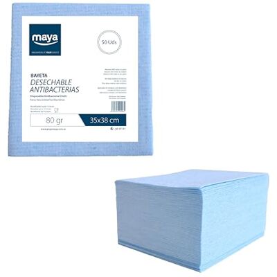 Maya Professional Tools 07131-AZ Lot de 50 serviettes jetables antibactériennes, 80 g/m² Maya Professional Tools 07131-AZ Lot de 50 serviettes jetables antibactériennes, 80 g/m²