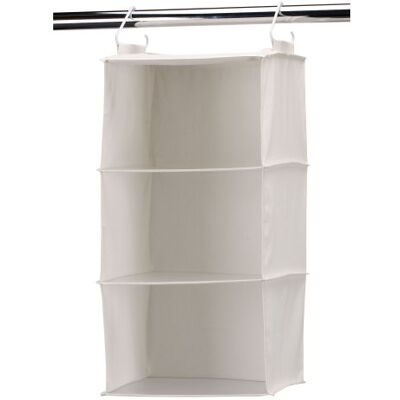 Household Essentials 311342 Organiseur de placard à suspendre 3 étagères de poche Toile naturelle Household Essentials 311342 Organiseur de placard à suspendre 3 étagères de poche Toile naturelle