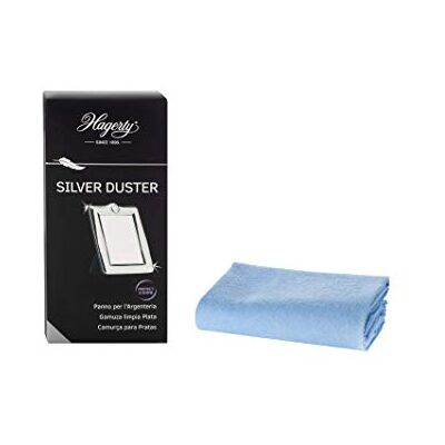 Hagerty Silver Duster Chiffon de nettoyage anti-ternissement pour l'argent I 55 x 35 cm I Tissu traité 100% coton I Chamoisine efficace pour tout objet en argent et en métal argenté Hagerty Silver Duster Chiffon de nettoyage anti-ternissement pour l'argent I 55 x 35 cm I Tissu traité 100% coton I Chamoisine efficace pour tout objet en argent et en métal argenté