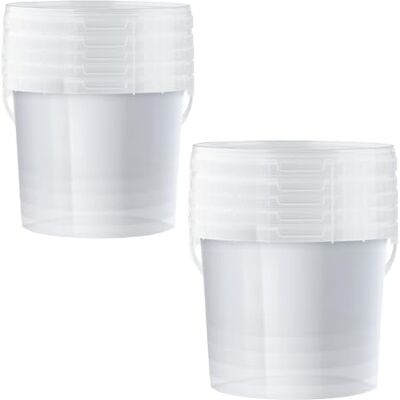 POSH Lot de 10 Seaux avec Couvercle 10 L, Transparents Qualité Alimentaire, Anti-Fuite, Inodore, Robuste et Hermétique, avec Anse, Contenu Visible POSH Lot de 10 Seaux avec Couvercle 10 L, Transparents Qualité Alimentaire, Anti-Fuite, Inodore, Robuste et Hermétique, avec Anse, Contenu Visible