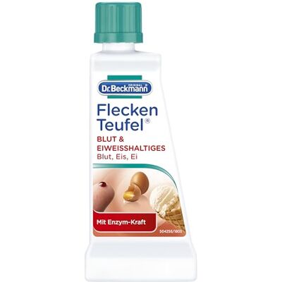 Dr. Beckmann Diable Détacheur Sang & Protéines 50 ml Détachant spécifique pour taches de sang, lait, œuf, crème glacée Avec enzymes pour action puissante Dr. Beckmann Diable Détacheur Sang & Protéines 50 ml Détachant spécifique pour taches de sang, lait, œuf, crème glacée Avec enzymes pour action puissante