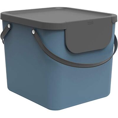 Rotho Albula Système de tri sélectif 40 l pour la cuisine, en plastique (PP), bleu/anthracite Rotho Albula Système de tri sélectif 40 l pour la cuisine, en plastique (PP), bleu/anthracite