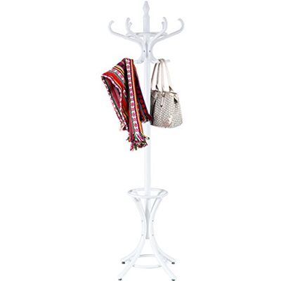 COSTWAY Porte Manteau sur Pieds avec 12 Crochets en Bois Massif, Base à 4 Pieds Stable, Porte-Manteau Bois, Perroquet pour Chapeaux Parapluie, 51 x 51 x 184 CM COSTWAY Porte Manteau sur Pieds avec 12 Crochets en Bois Massif, Base à 4 Pieds Stable, Porte-Manteau Bois, Perroquet pour Chapeaux Parapluie, 51 x 51 x 184 CM