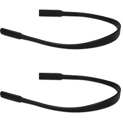 kwmobile Sangle de lunettes Lot de 2x sangle pour lunettes en silicone antidérapant Cordon lunettes anti-glisse 21 cm noir kwmobile Sangle de lunettes Lot de 2x sangle pour lunettes en silicone antidérapant Cordon lunettes anti-glisse 21 cm noir