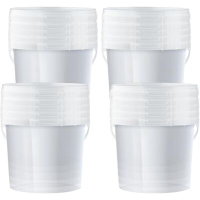 POSH Lot de 20 Seaux avec Couvercle 5 L, Transparents Qualité Alimentaire, Anti-Fuite, Inodore, Robuste et Hermétique, avec Anse, Contenu Visible POSH Lot de 20 Seaux avec Couvercle 5 L, Transparents Qualité Alimentaire, Anti-Fuite, Inodore, Robuste et Hermétique, avec Anse, Contenu Visible